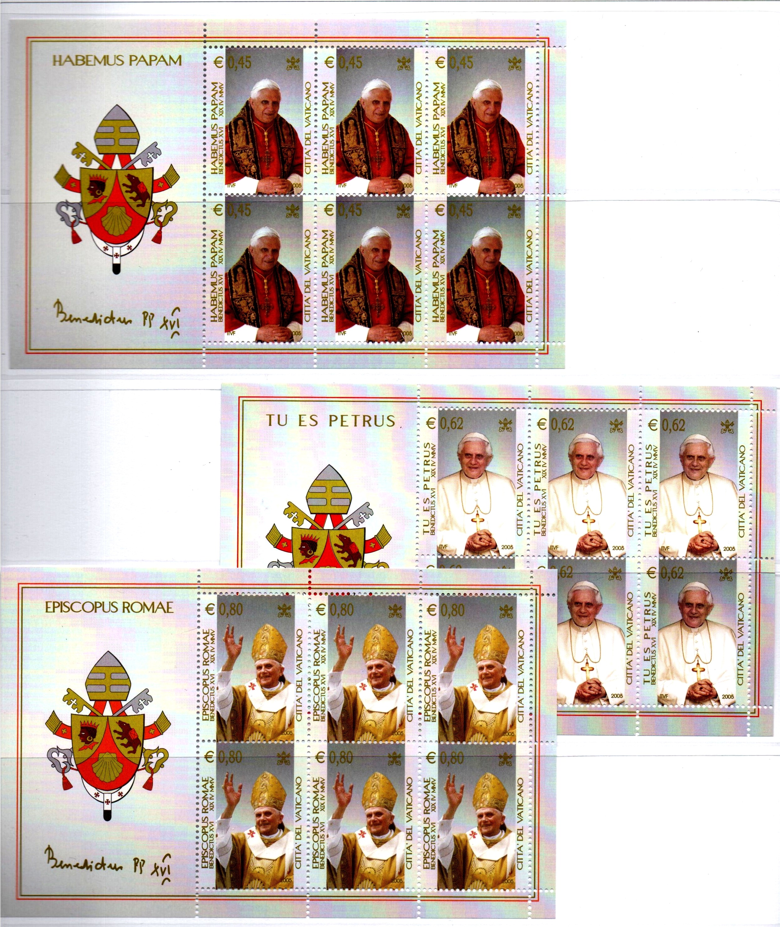 2005 Minifogli Inizio pontificato papa Benedetto XVI