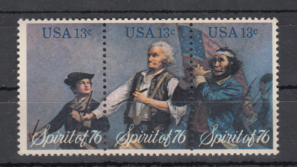 Stati Uniti 1976  13c serie 3 val. Uniformi Rivoluzione Americana