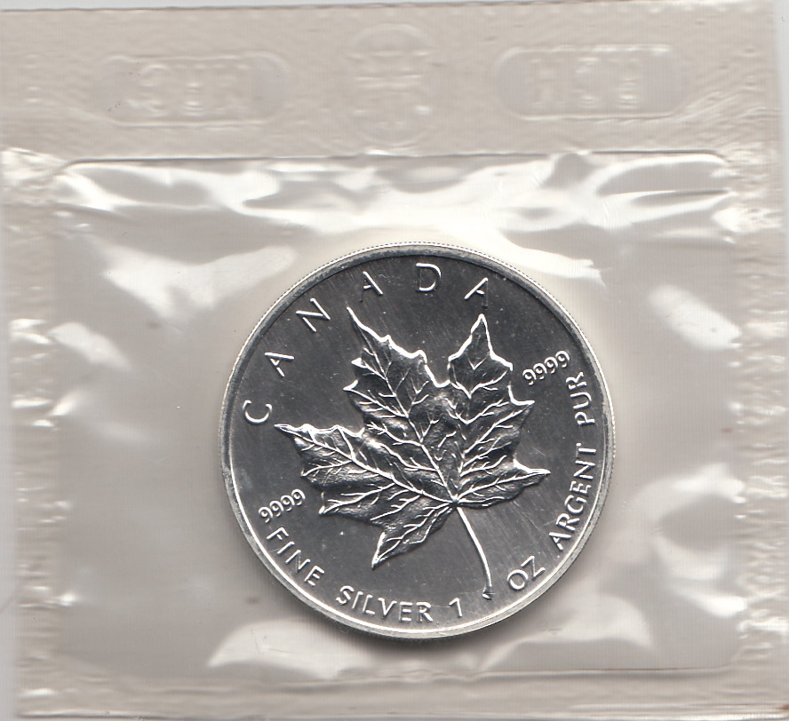 2001 CANADA Foglia Acero Argento Oncia Sigillata