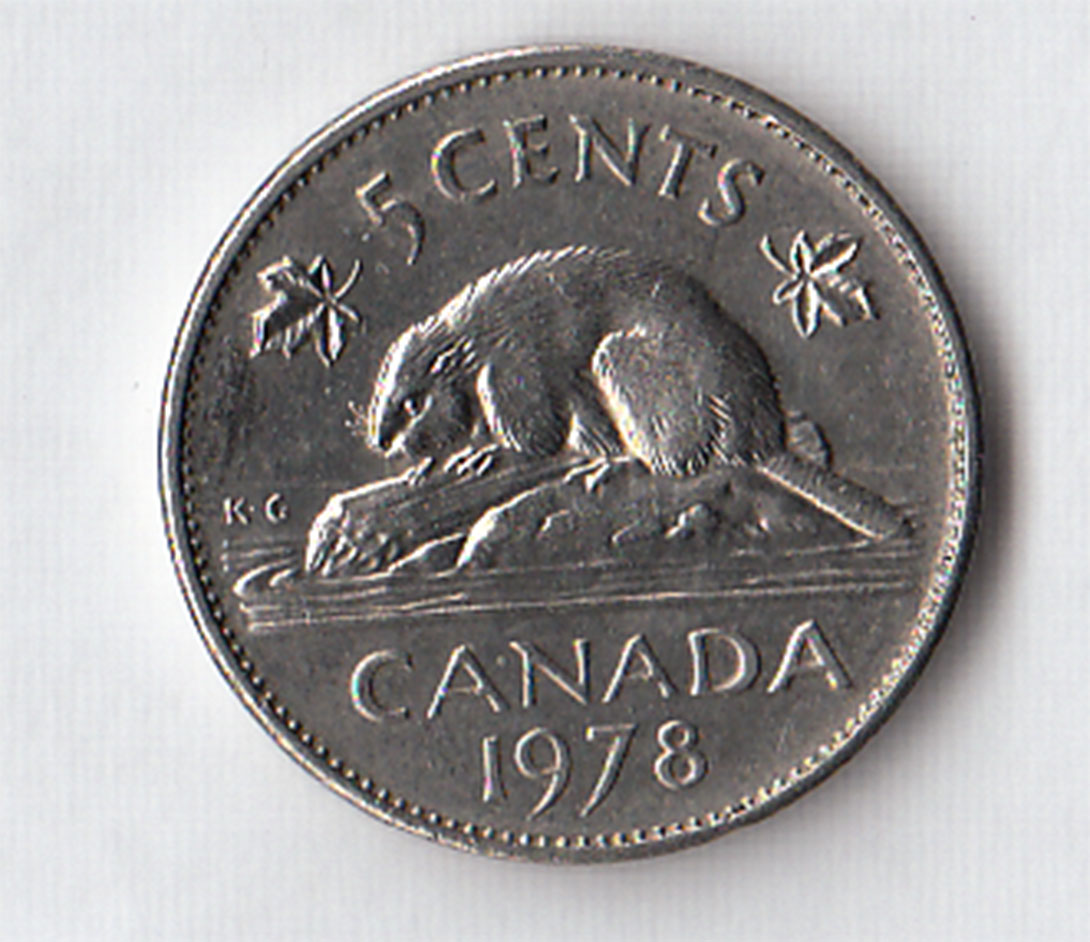 1978 - CANADA 5 Cents Nickel Castoro Circolato