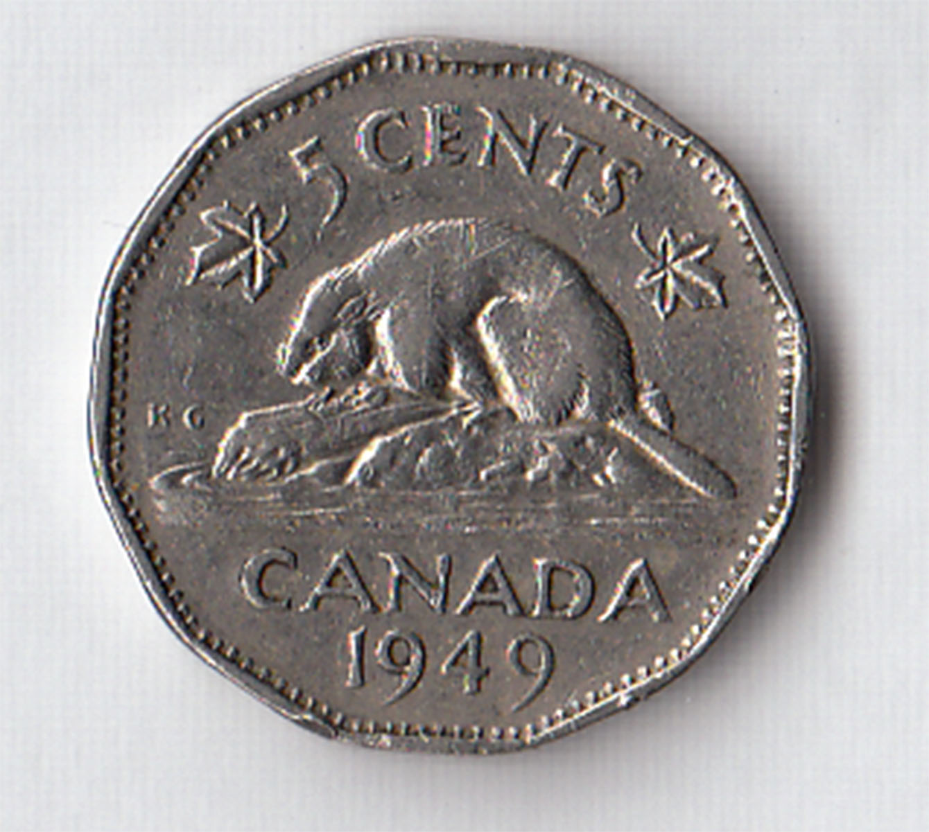 1949 - CANADA 5 Cents Nickel Castoro circolato