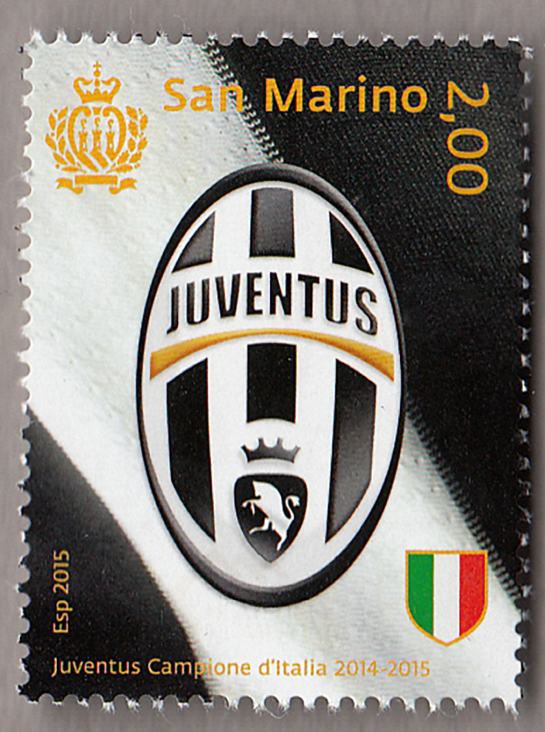 2015 - San Marino francobollo JUVENTUS Campione d'Italia 2014/2015 Scudetto