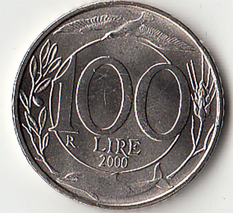 2000 Lire 100 Turrita Conservazione Fior di Conio Italia