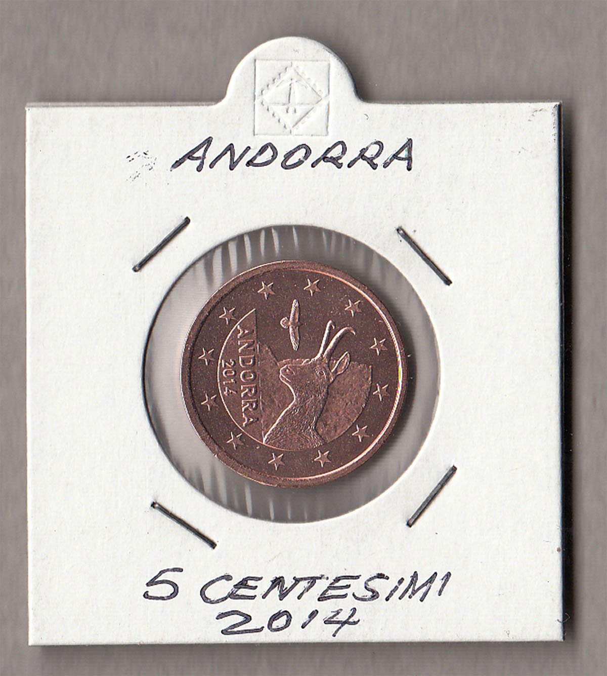 2014 - 5 centesimi ANDORRA camoscio pirenaico e il gipeto Fdc