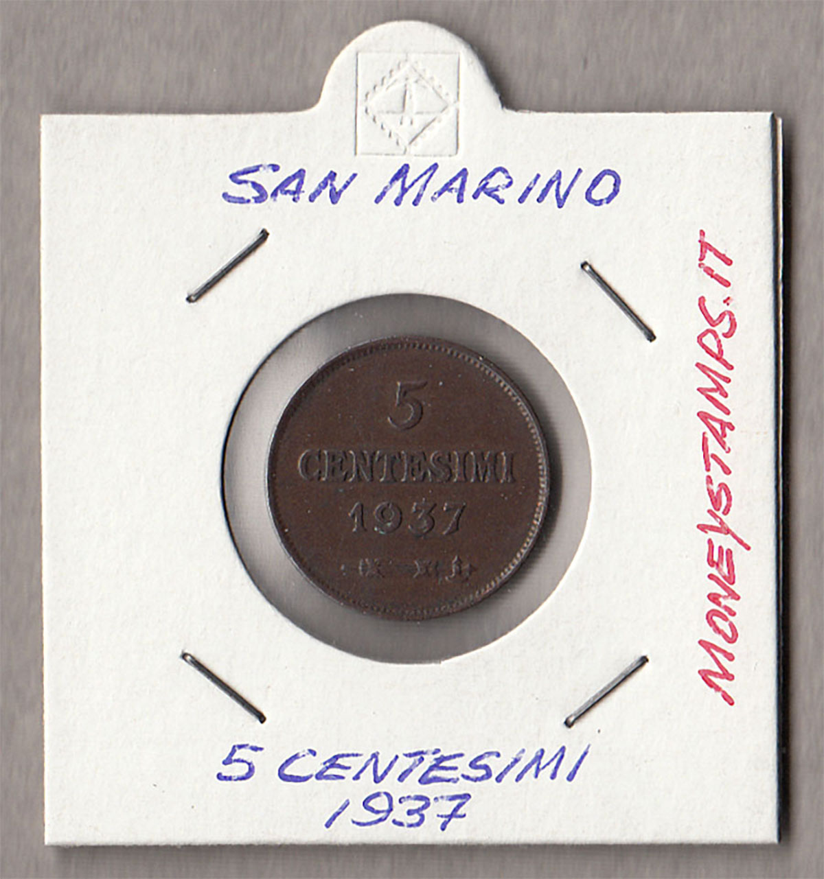 1937 5 Centesimi Rame San Marino BB+