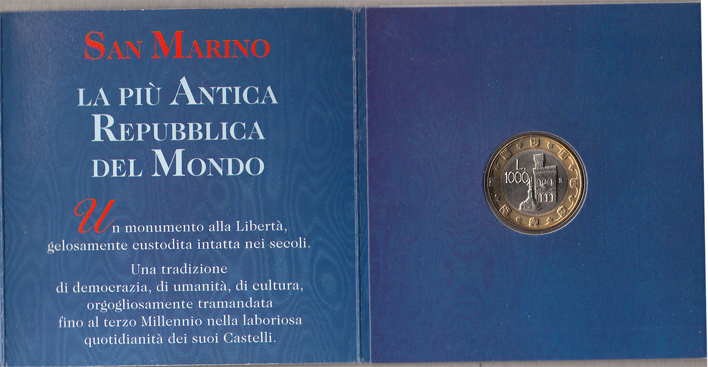 1997 - 1000 lire San Marino Piazza Libertà