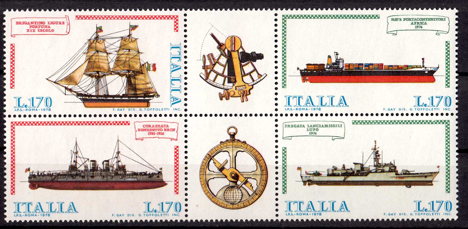 ITALIA  francobolli serie completa costruzioni Navali Italiane 2° serie 1978