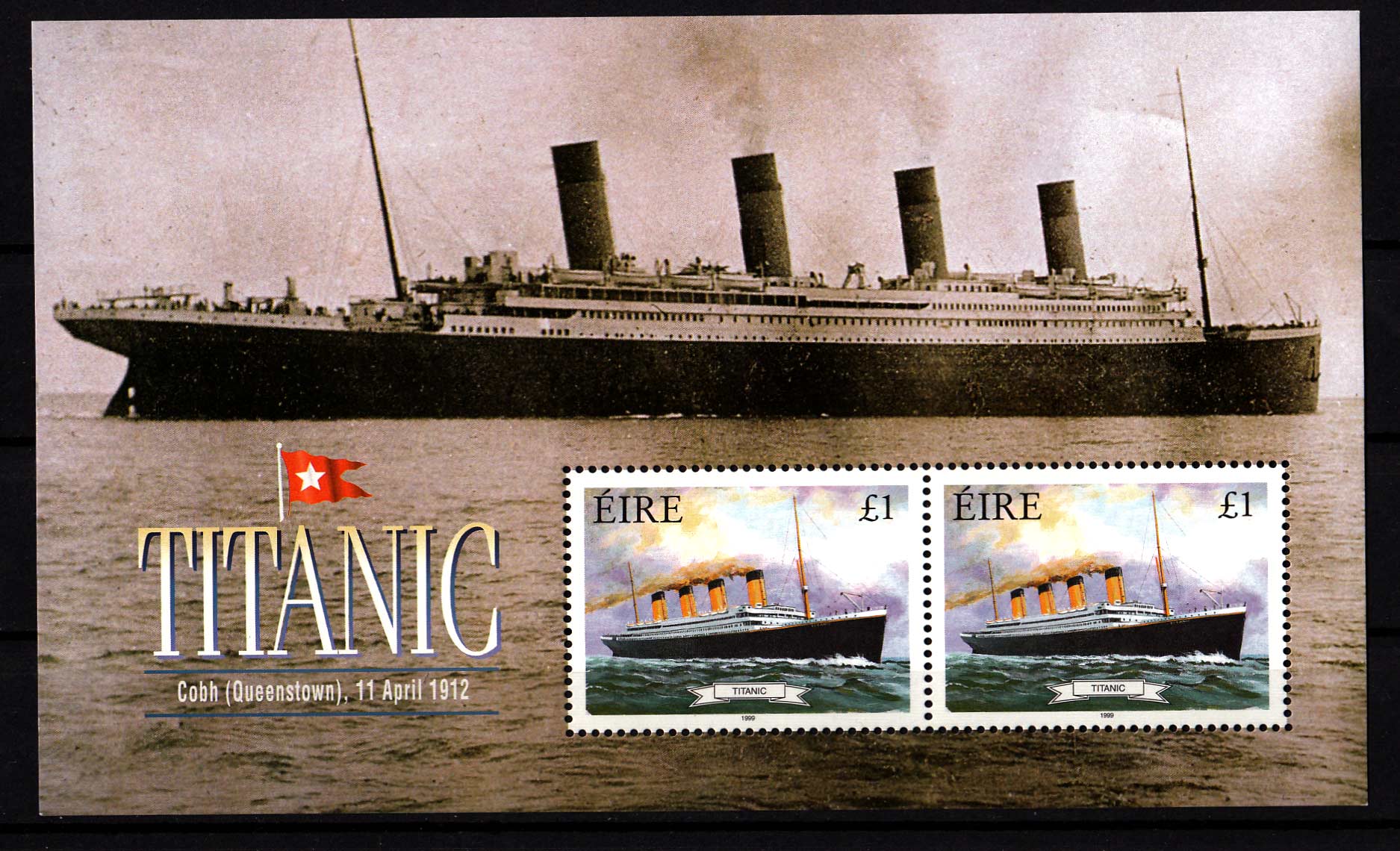 IRLANDA 1999  foglietto nuovo Titanic Unificato BF 33