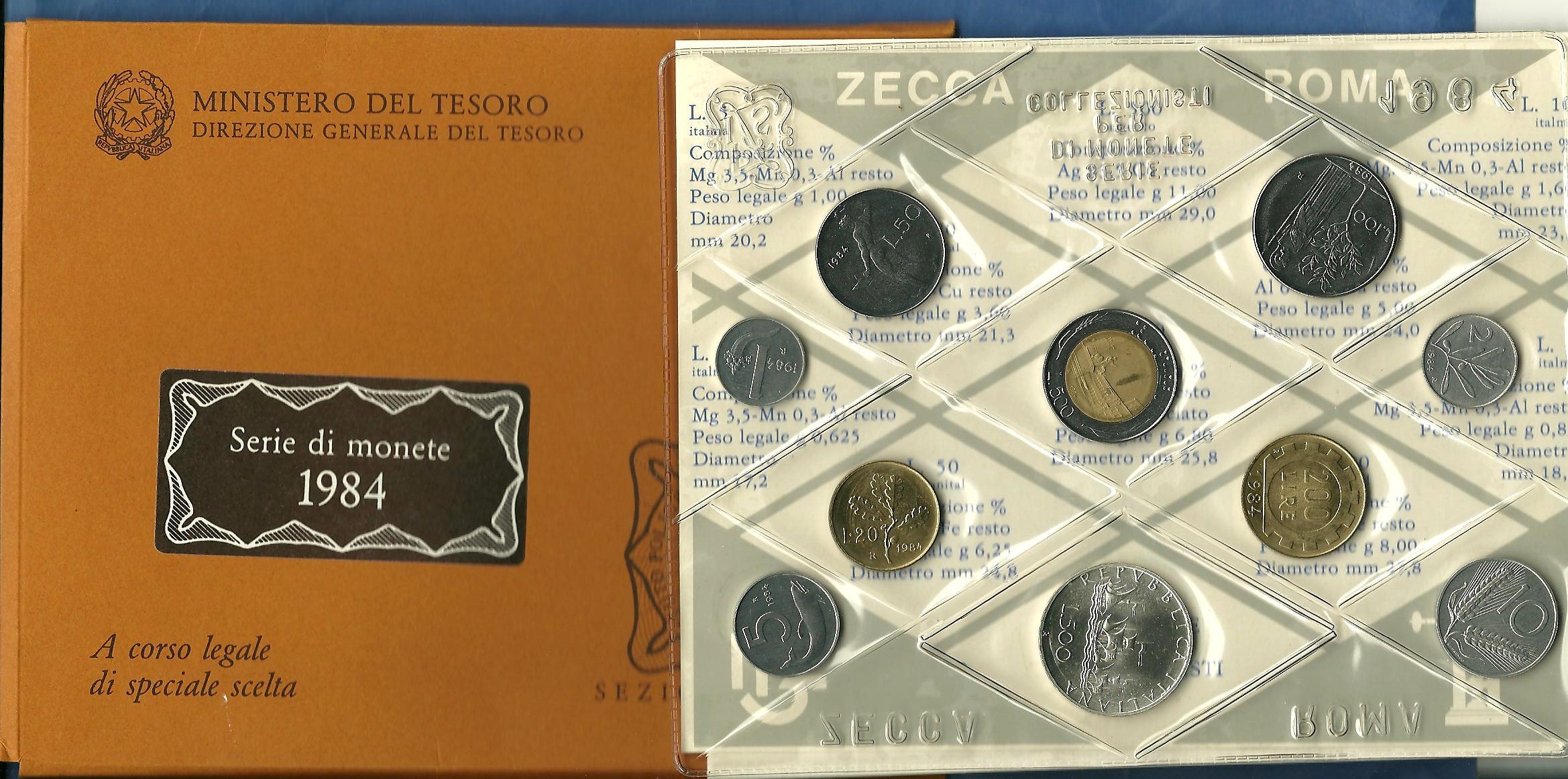 1984 - Confezione Zecca Italia - Con caravella in Argento