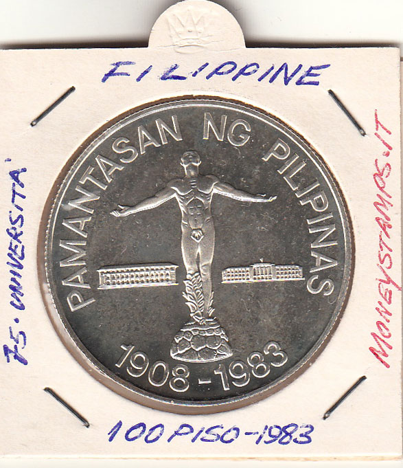 FILIPPINE 100 Piso 1983 Argento KM# 245 75 Ann. Università delle Filippine