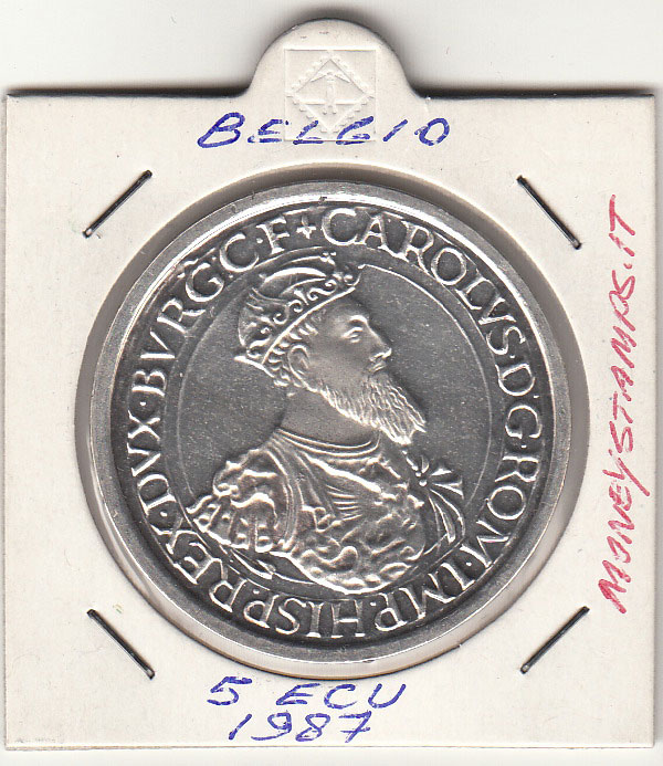 BELGIO 5 Ecu Argento KM # 166 1987 30° Anniversario Trattati di Roma