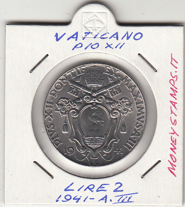 1941 2 Lire Acmonital  Fdc  Pio XII