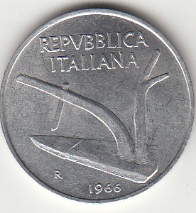 1966 Lire 10 Spiga Fior di Conio Italia