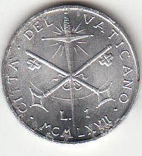 1967 - Anno V - Lire 1 Fior di Conio Paolo VI