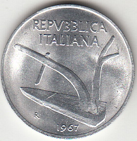 1967 Lire 10 Spiga Fior di Conio Italia