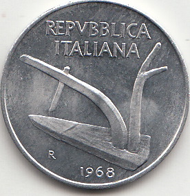 1968 Lire 10 Spiga Fior di Conio Italia