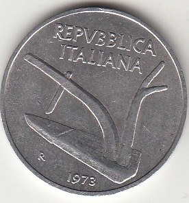 1973 Lire 10 Spiga Fior di Conio Italia