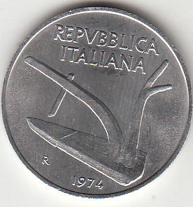 1974 Lire 10 Spiga Fior di Conio Italia