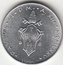 1975 Anno XIII - Lire 2  Fior di Conio Paolo VI