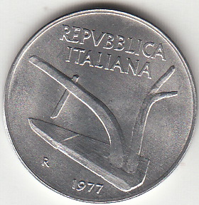 1977 Lire 10 Spiga Fior di Conio Italia