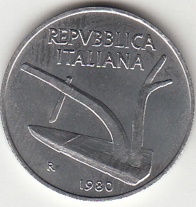 1980 Lire 10 Spiga Fior di Conio Italia