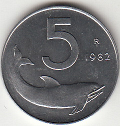 1982 Lire 5 Delfino Fior di Conio Italia