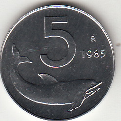 1985 Lire 5 Delfino Fior di Conio Italia