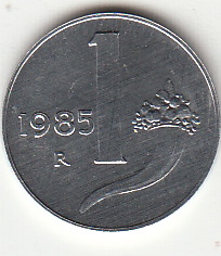 1985 Lire 1 Cornucopia Fior Di Conio Italia