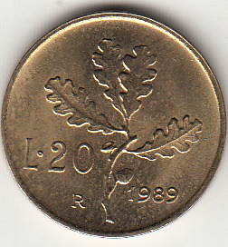 1989 Lire 20 Conservazione Fior di Conio Italia