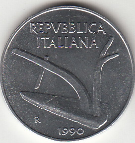 1990 Lire 10 Spiga Fior di Conio Italia