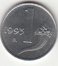 1993 Lire 1 Cornucopia Fior Di Conio Italia