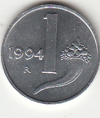 1994 Lire 1 Cornucopia Fior Di Conio Italia