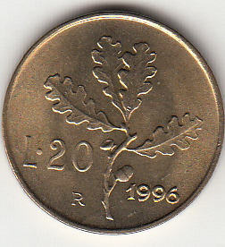 1996 Lire 20 Conservazione Fior di Conio Italia