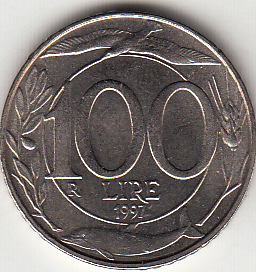 1997 Lire 100 Turrita Conservazione Fior di Conio Italia