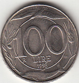 1998 Lire 100 Turrita Conservazione  Fior di Conio Italia