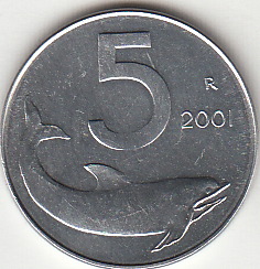 2001 Lire 5 Delfino Fior di Conio Italia