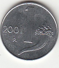 2001 Lire 1 Cornucopia Fior  Di Conio Italia