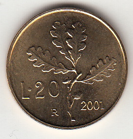 2001 Lire 20 Conservazione Fior di Conio Italia