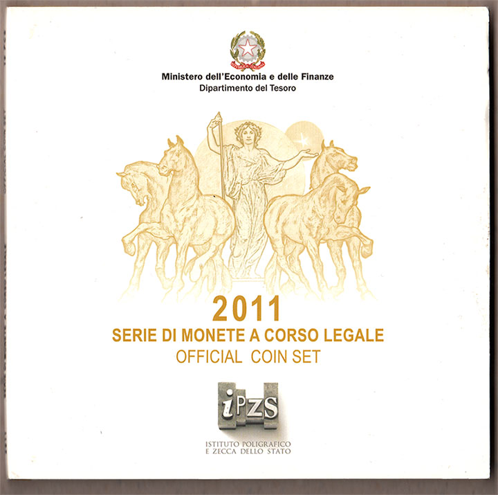 2011 - Divisionale I.P.Z.S. 10 Valori Con Moneta Argento 5 € 150° anniversario della Unità d'Italia