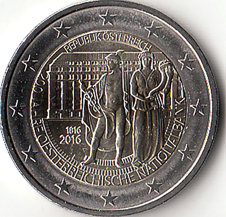 2016 - 2 Euro AUSTRIA Banca Nazionale Austriaca Fdc