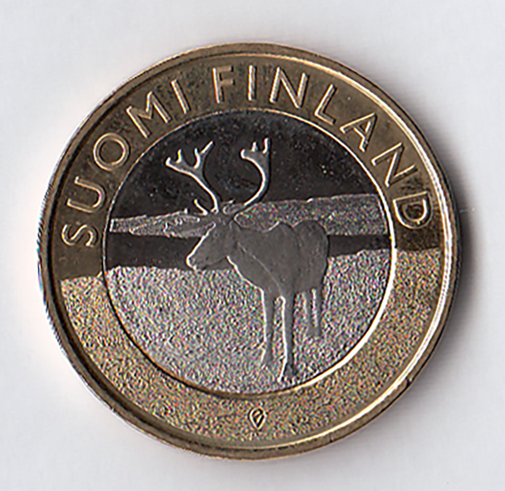 2015 - 5 Euro FINLANDIA Renna della Lapponia