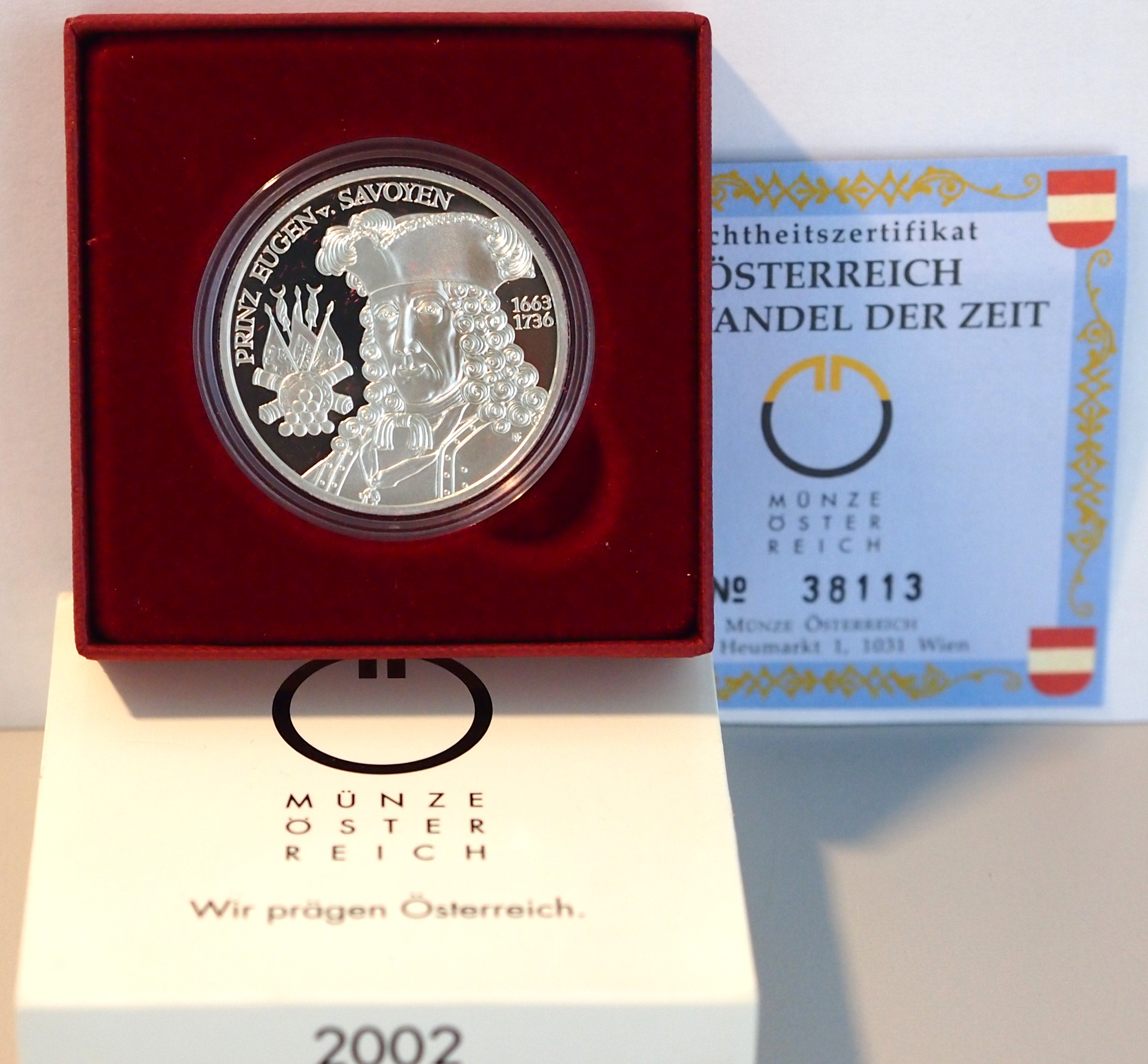 2002 - AUSTRIA 20 Euro Il Barocco Principe Eugenio di Savoia  FS