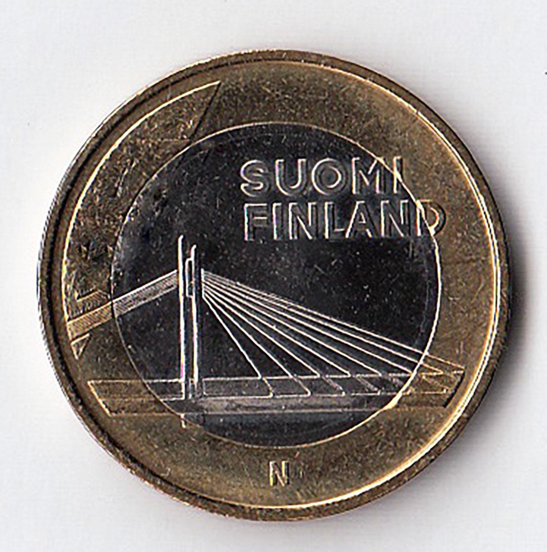 2012 - 5 euro serie Architettura Province Finlandese Lapponia Ponte delle Candele