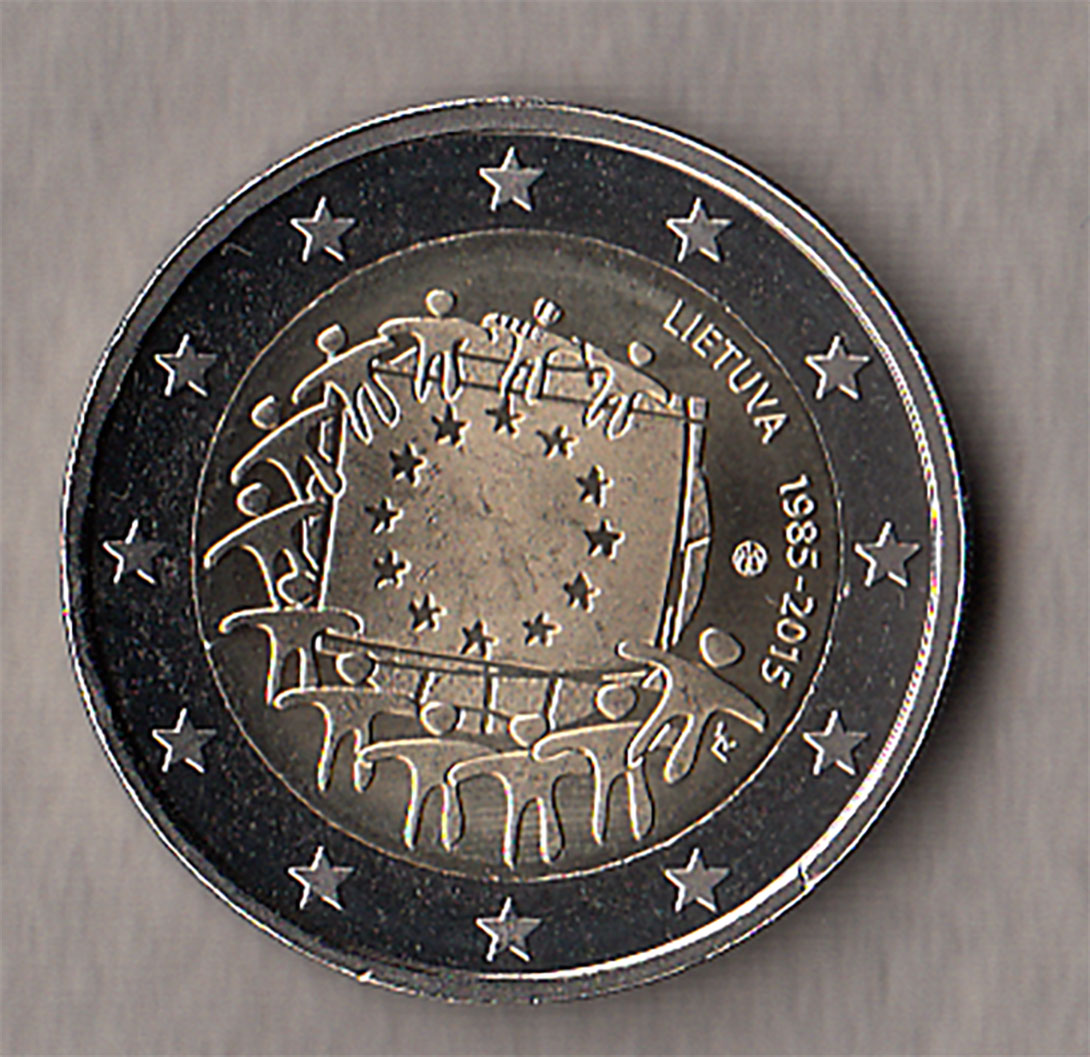 2015 - 2 Euro LETTONIA  30º Anniversario della Bandiera Europea Fdc