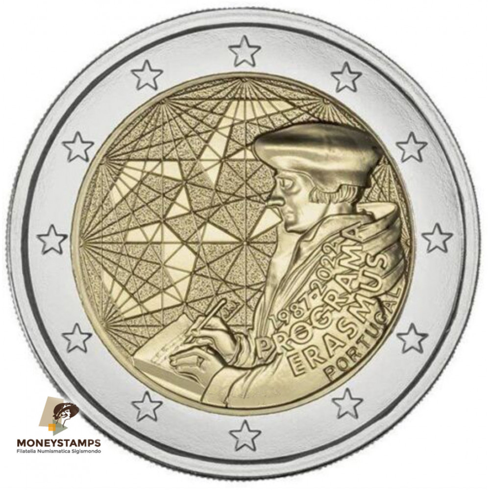 2022 - 2 Euro PORTOGALLO 35º Anniv. del Programma Erasmus Fdc