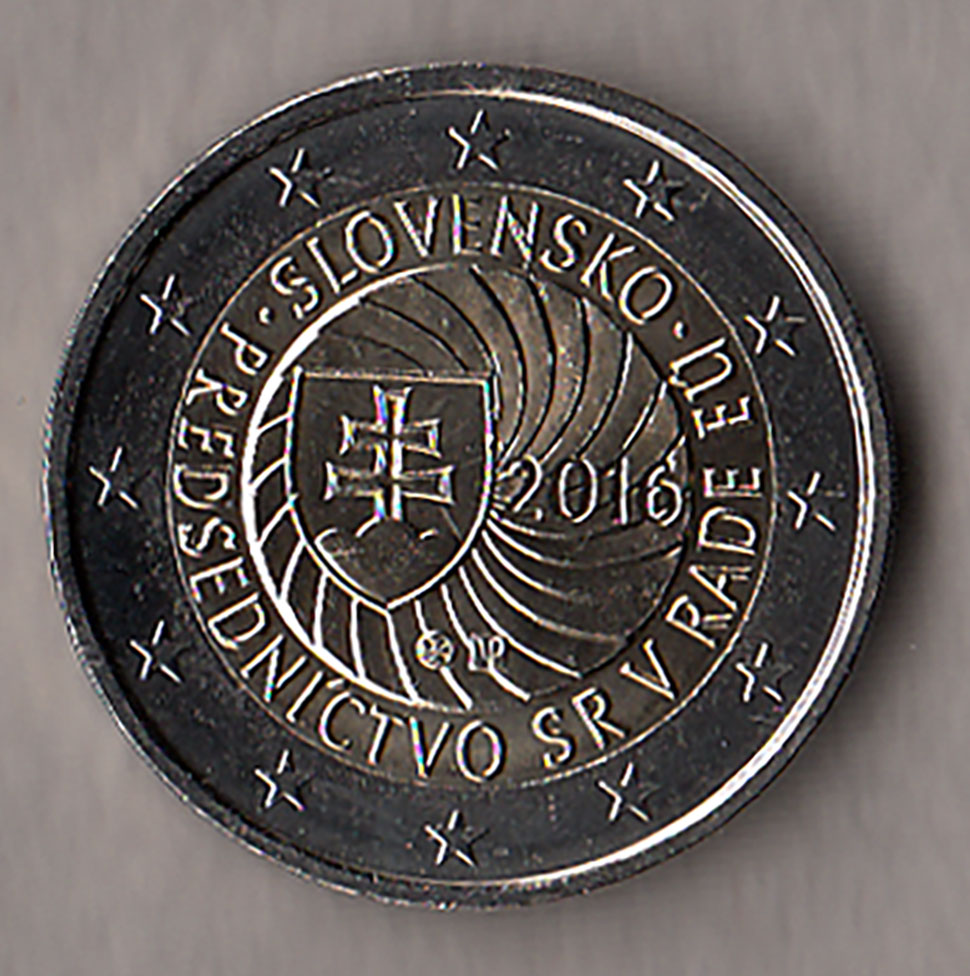 2016 - 2 Euro SLOVACCHIA Prima Presidenza Slovacca UE Fdc