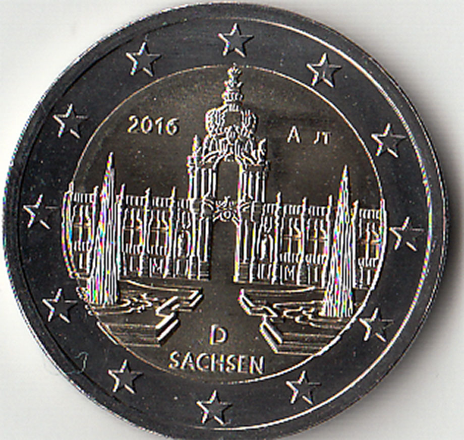 2016 - 2 Euro GERMANIA Zwinger a Dresda - Sassonia Fdc