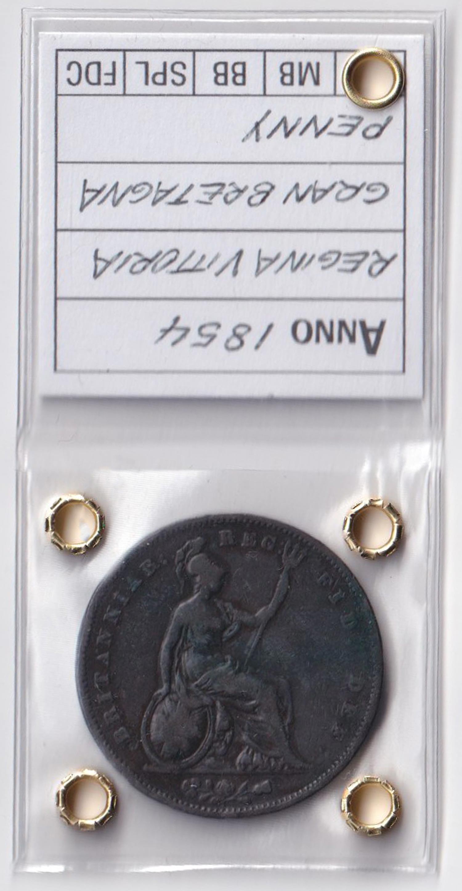 1854 - Regina Vittoria 1 Penny Rame BB+