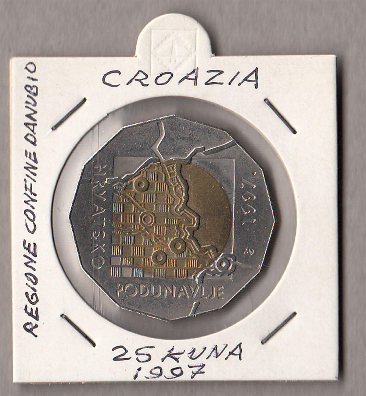 1997 - 25 kuna Croazia Regione alla Confine del Danubio Fdc