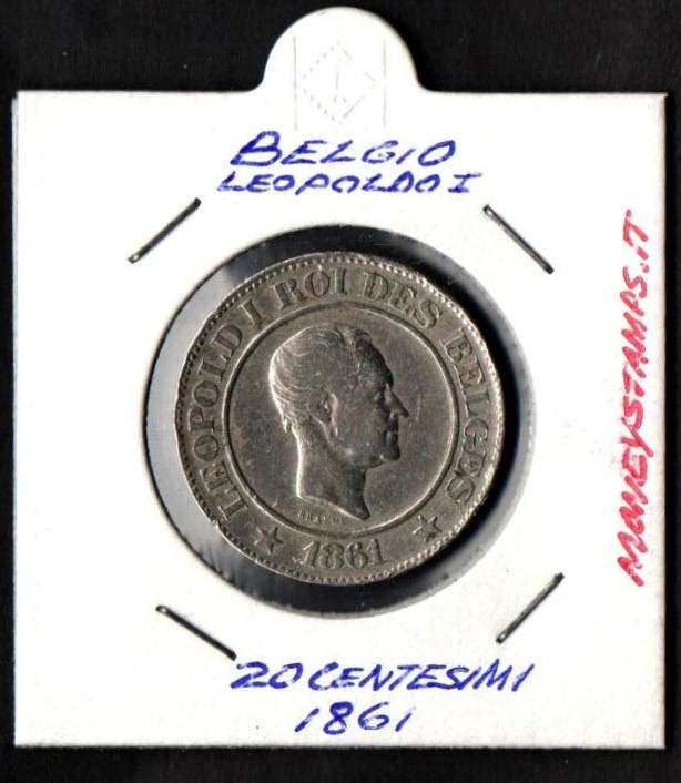 BELGIO 20 Centesimi KM # 20 1861 Leopold I